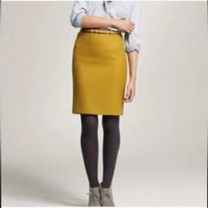 J Crew merino wool No. 2 Classic Mustard Pencil Skirt - Women's 12